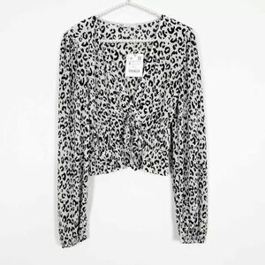 Zara Micro Pleat Cheetah Top